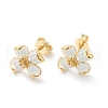 Brass Enamel Stud Earrings EJEW-H125-14A-G-1