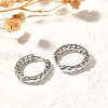 Non-Tarnish 304 Stainless Steel Grooved Hoop Earrings EJEW-M218-01A-P-5