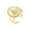 Brass Micro Pave Cubic Zirconia Cuff Rings RJEW-P149-01B-G-4