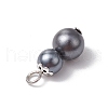 Spray Painted ABS Plastic Imitation Pearl Pendants PALLOY-JF03545-01-5