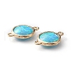 Resin Imitation Opal Connector Charms RESI-WH0021-55I-2