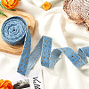 5 Yards Polyester 3D Star Gold Stamping Ribbon OCOR-TAC0023-14B-14