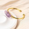 Natural Amethyst Beads Cuff Bangles for Women BJEW-Q035-01G-05-4