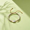 Teardrop Natural & Synthetic Howlite Braided Bead Bracelet BJEW-JB08116-04-2