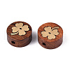Natural Sandalwood Mala and Brass Finding Beads WOOD-T032-33D-2
