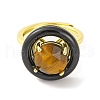 Rack Plating Round Brass Enamel Adjustable Rings RJEW-U004-01E-G-2