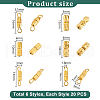   120Pcs 6 Styles Brass Screw Clasps KK-PH0010-75-2