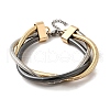 304 Stainless Steel Multi-strand Bracelets BJEW-Q041-04-2