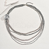 Elegant Fabric Flower Plastic Pearl Beaded Multi-Layered Necklaces for Women's Party NZ8051-3