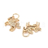 Brass Micro Pave Cubic Zirconia Pendants KK-B133-03G-2