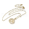 Brass Micro Pave Clear Cubic Zirconia Tree of Life Pendants NJEW-H066-01G-G-2