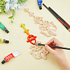 Rubber Wood Carved Onlay Applique AJEW-WH0248-466-4