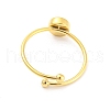 Mother's Day Rings 304 Stainless Steel Heart Open Cuff Ring RJEW-C062-02G-3