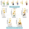 AHADERMAKER 4 Sets 2 Style Natural Gemstone Heart & Enamel Dog Brass Bell Pendant Decorations HJEW-GA0001-39-2