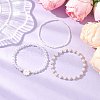 3Pcs 3 Styles ABS Plastic Imitation Pearl Beads and Shell Beads Stretch Bracelets for Women BJEW-JB11797-1
