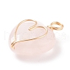 Natural Rose Quartz Pendants PALLOY-JF01618-01-2