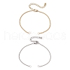 2Pcs 2 Colors Brass Curb Chains Bracelet Making AJEW-JB01329-1
