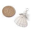 4Pcs 4 Styles Copper Wire Wrapped Shell Pendants PALLOY-JF02709-3
