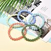 Noctilucent Stone/Synthetic Luminous Stone Beads Stretch Bracelets BJEW-JB06619-3