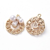 Brass Micro Pave Cubic Zirconia Pendants KK-E783-05G-1