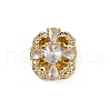 Hollow Rack Plating Brass Clear Cubic Zirconia Beads KK-L236-05G-1
