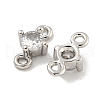 Rack Plating Brass Pave Clear Cubic Zirconia Links KKB-L215-047B-P-2