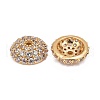 Apetalous Half Round/Dome Brass Micro Pave Cubic Zirconia Bead Caps X-ZIRC-D062-G-3