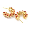 Rack Plating Brass Stud Earrings EJEW-C102-41G-01-2