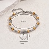 Stainless Steel Heart with Saint Benedict Charm Bracelets WP9367-2-4