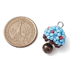 Seed Beads & Natural Tiger Eye Beaded Charms PALLOY-MZ00333-05-2