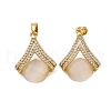 Brass Resin Pendants KK-V009-06G-1