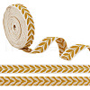 GOMAKERER about 10.5~11 yards Ethnic Style Polycotton Jacquard Leaf Ribbons OCOR-GO0001-15C-1