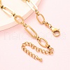 304 Stainless Steel Oval Link Chain Anklets AJEW-A057-01G-2
