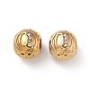 Ion Plating(IP) 304 Stainless Steel Rhinestone European Beads STAS-A092-10Q-G-1