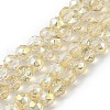 Transparent Electroplate Glass Beads Strands EGLA-F154-FR01-1