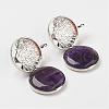 Natural Amethyst Pendants G-G910-C02-1