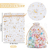 Beebeecraft 50Pcs Gold Stamping Moon & Star Organza Drawstring Gift Storage Bags OP-BBC0001-03C-01-2