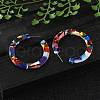 Cellulose Acetate(Resin) Half Hoop Earrings KY-S163-374-5