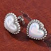304 Stainless Steel Shell Heart Stud Earrings for Women EJEW-Z095-02P-3