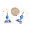 Fishtail 304 Stainless Steel Glass Dangle Earrings EJEW-MZ00458-04-4