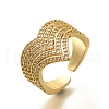 Rack Plating Brass Micro Pave Clear Cubic Zirconia Cuff Finger Rings for Women RJEW-M028-26G-2