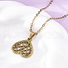 Mesh Heart 304 Stainless Steel Pendant Necklaces NJEW-M096-12G-1
