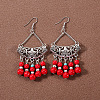 Bohemian tassel turquoise earrings JU8957-35-1