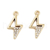 UV Plating Alloy Rhinestone Pendants ALRI-N058-08KCG-1