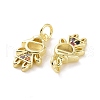 Brass Micro Pave Colorful Cubic Zirconia Pendants KK-E068-VF142-3