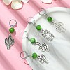 Alloy Cactus Pendant Decoration HJEW-JM01552-02-2