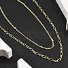 Brass Double Layer Necklaces NJEW-D302-53G-3