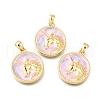 Brass Enamel Pendants KK-U072-23G-1