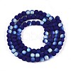 Frosted Opaque Glass Beads Strands GLAA-T032-P4mm-MBB03-2