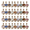 36Pcs 9 Styles Natural Mixed Gemstone European Dangle Charms PALLOY-AB00244-1